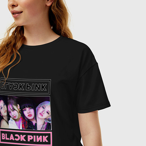 Женская футболка оверсайз BLACKPINK Lovesick Girls / Черный – фото 3