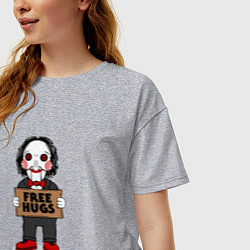 Футболка оверсайз женская Free Billy Hugs, цвет: меланж — фото 2
