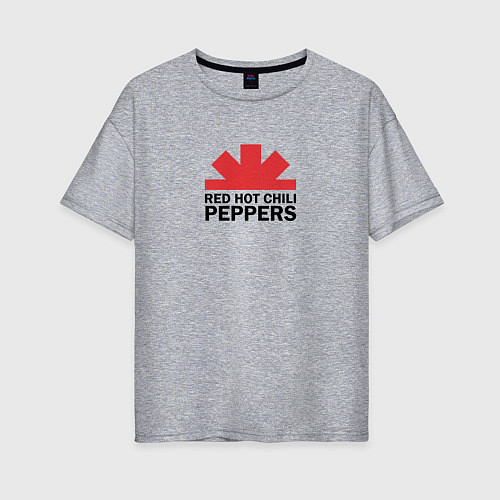 Женская футболка оверсайз Red Hot Chili Peppers с половиной лого / Меланж – фото 1