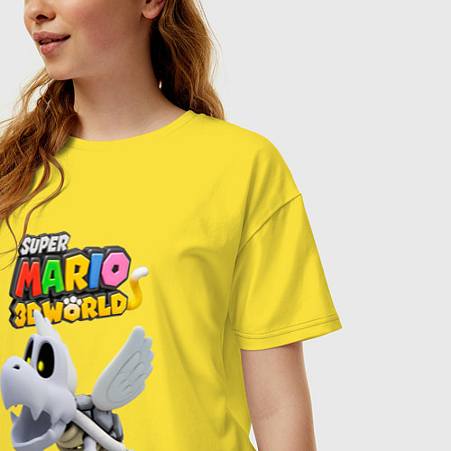 Женская футболка оверсайз Dry Bones Super Mario 3D World Nintendo / Желтый – фото 3