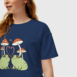 Футболка оверсайз женская ЛЯГУШКИ ЖАБЫ, цвет: тёмно-синий — фото 2