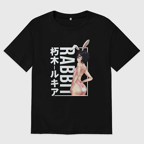 Женская футболка оверсайз Rabbit Rukia / Черный – фото 1