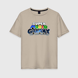 Женская футболка оверсайз Super Mario Galaxy logo