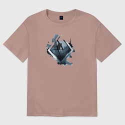 Футболка оверсайз женская Горные Лыжи, цвет: пыльно-розовый