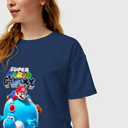 Футболка оверсайз женская Super Mario Galaxy Nintendo, цвет: тёмно-синий — фото 2