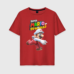 Футболка оверсайз женская Super Mario 3D World Video game Nintendo, цвет: красный