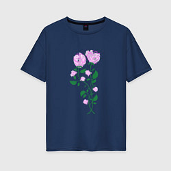 Женская футболка оверсайз Влюблённые розы