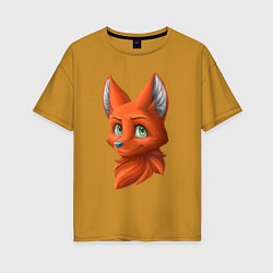 Женская футболка оверсайз Милая лисичка Cute fox