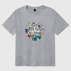 Футболка оверсайз женская RHCP - Really High & Crazy People, цвет: меланж