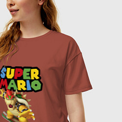 Футболка оверсайз женская Bowser Super Mario Nintendo, цвет: кирпичный — фото 2
