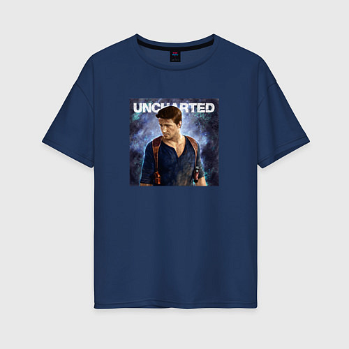 Женская футболка оверсайз Uncharted Nathan Drake / Тёмно-синий – фото 1