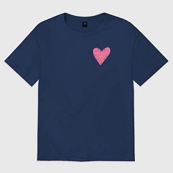 Женская футболка оверсайз Love makes you do crazy things, текст с сердцем