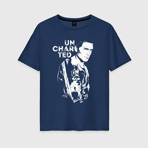 Женская футболка оверсайз Uncharted Арт / Тёмно-синий – фото 1