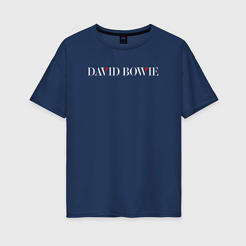 Женская футболка оверсайз David bowie rock / Тёмно-синий – фото 1