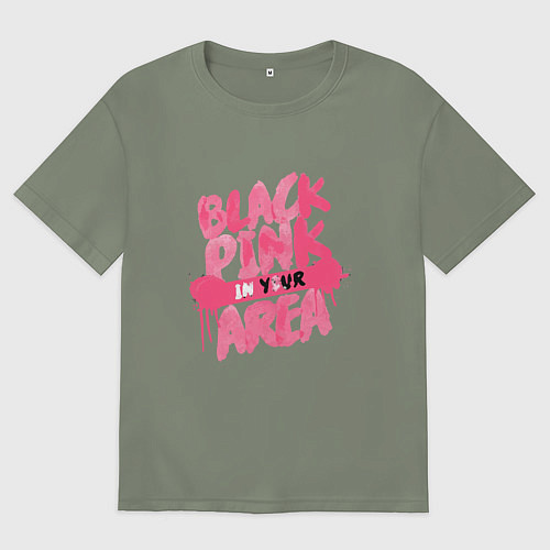 Женская футболка оверсайз Блэкпинк новый / Авокадо – фото 1
