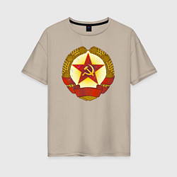 Женская футболка оверсайз Герб СССР без надписей