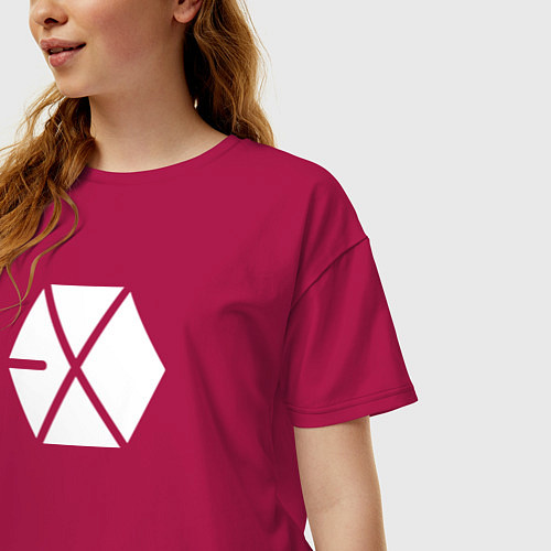 Женская футболка оверсайз EXO-M / Маджента – фото 3