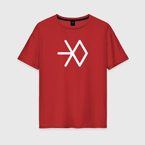 Женская футболка оверсайз Логотип exo / Красный – фото 1