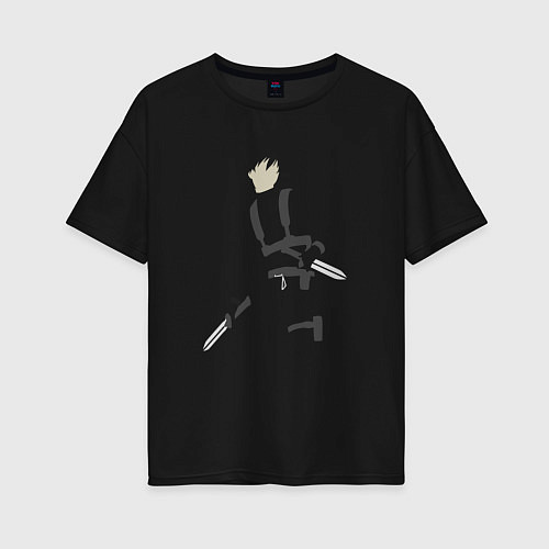 Женская футболка оверсайз Силуэт Хэй Темнее тёмного / Черный – фото 1