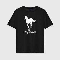 Женская футболка оверсайз Deftones лошадь