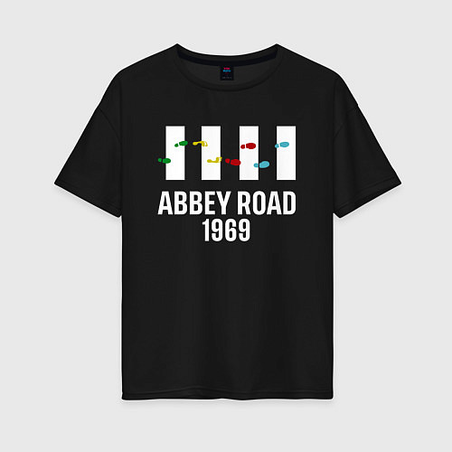 Женская футболка оверсайз THE BEATLES ABBEY ROAD / Черный – фото 1