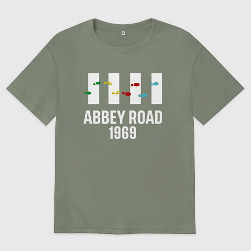 Женская футболка оверсайз THE BEATLES ABBEY ROAD / Авокадо – фото 1
