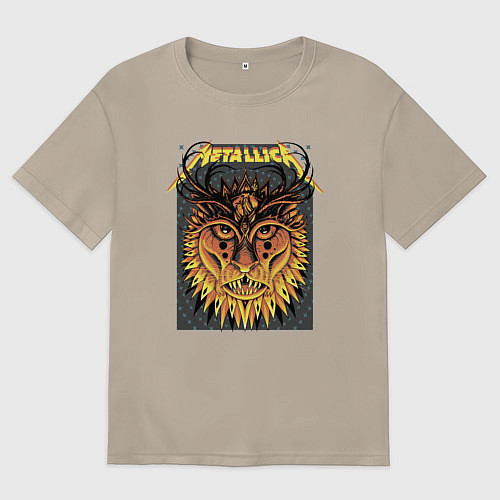 Женская футболка оверсайз Metallica Lion / Миндальный – фото 1