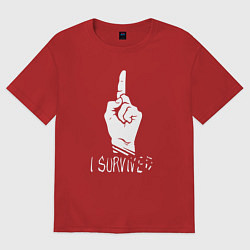 Футболка оверсайз женская I Survived Dead by Daylight, цвет: красный