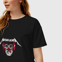 Футболка оверсайз женская Metallica Skull & Star, цвет: черный — фото 2
