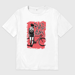 Футболка оверсайз женская Red bike bike, цвет: белый