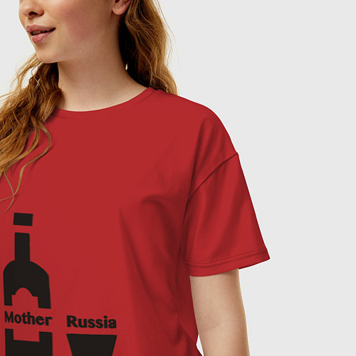 Женская футболка оверсайз Mother - Russia / Красный – фото 3