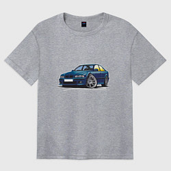 Футболка оверсайз женская BMW Blue, цвет: меланж