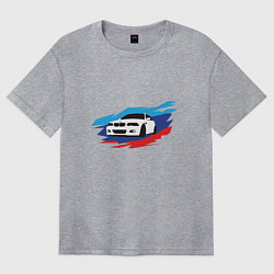 Футболка оверсайз женская BMW True, цвет: меланж