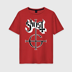 Женская футболка оверсайз Ghost logo