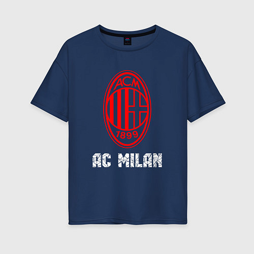 Женская футболка оверсайз МИЛАН AC Milan / Тёмно-синий – фото 1