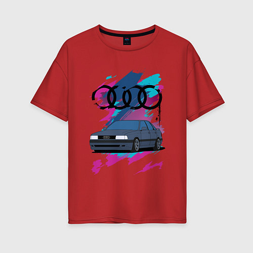 Женская футболка оверсайз Audi 8090 / Красный – фото 1