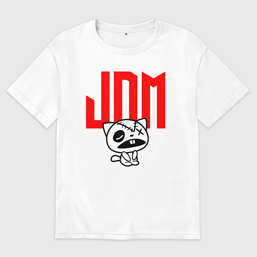 Женская футболка оверсайз JDM Kitten-Zombie Japan / Белый – фото 1