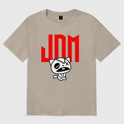 Футболка оверсайз женская JDM Kitten-Zombie Japan, цвет: миндальный
