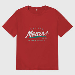 Футболка оверсайз женская Москва Россия, цвет: красный