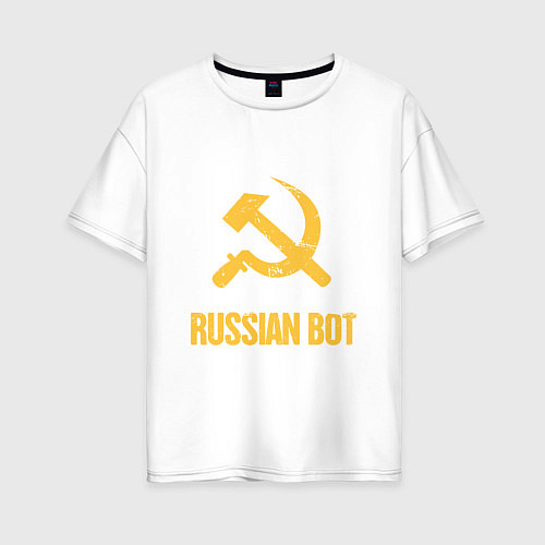 Женская футболка оверсайз Atomic Heart: Russian Bot / Белый – фото 1