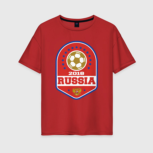 Женская футболка оверсайз 2018 Russia / Красный – фото 1