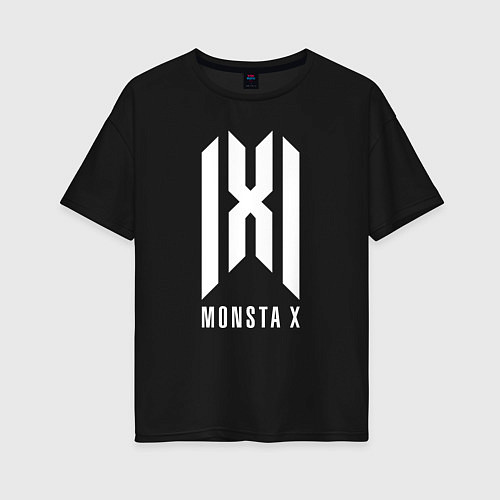 Женская футболка оверсайз Monsta x logo / Черный – фото 1