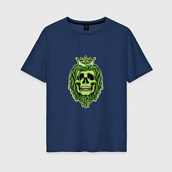 Женская футболка оверсайз Green Skull