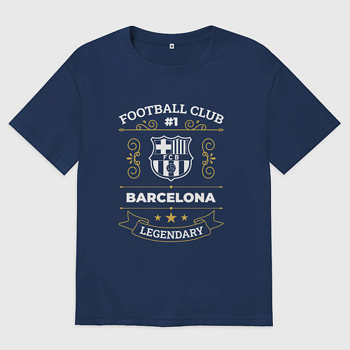 Женская футболка оверсайз Barcelona - FC 1 / Тёмно-синий – фото 1