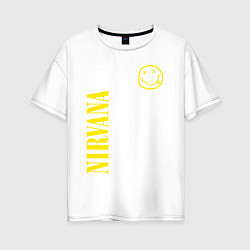 Женская футболка оверсайз Nirvana нирвана смайл
