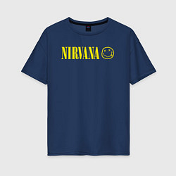 Женская футболка оверсайз Nirvana logo