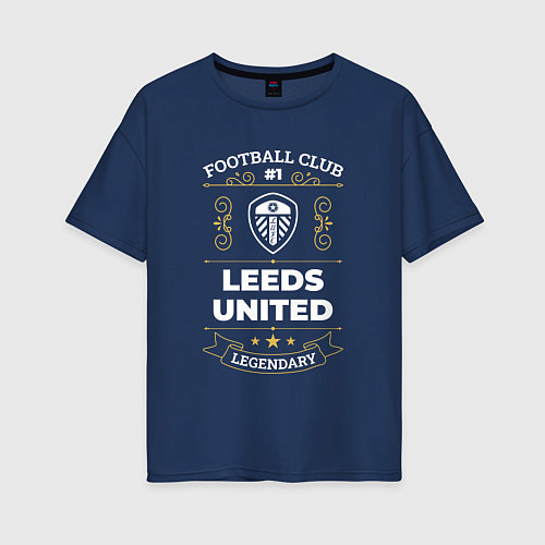 Женская футболка оверсайз Leeds United FC 1 / Тёмно-синий – фото 1