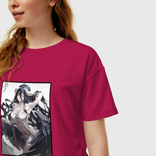Женская футболка оверсайз Альбедо art / Маджента – фото 3