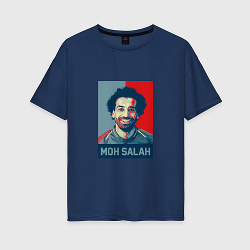 Женская футболка оверсайз Moh Salah / Тёмно-синий – фото 1