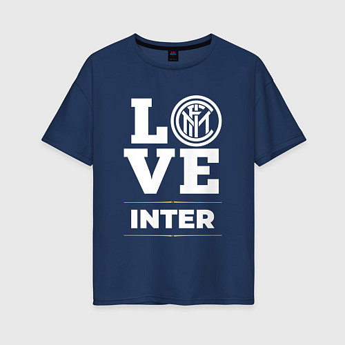 Женская футболка оверсайз Inter Love Classic / Тёмно-синий – фото 1